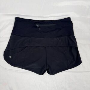 Lululemon Speed Up Low-Rise Lined Shorts Black Size 6 Workout